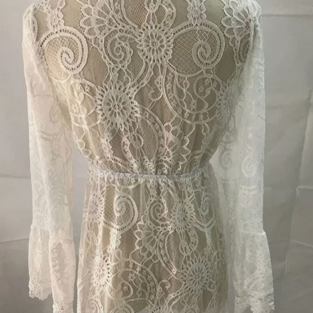 SALE! New Boho Floral Lace Swim Cover Up Dress - Picture 11 of 16